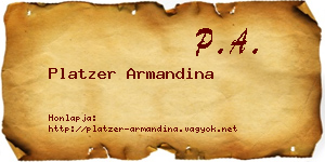Platzer Armandina névjegykártya